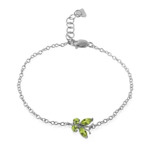 0.6 Carat 14K Solid White Gold Step Closer Peridot Bracelet