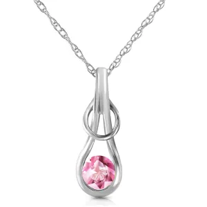 0.65 Carat 14K Solid White Gold Amethystong Other Faces Pink Topaz Necklace