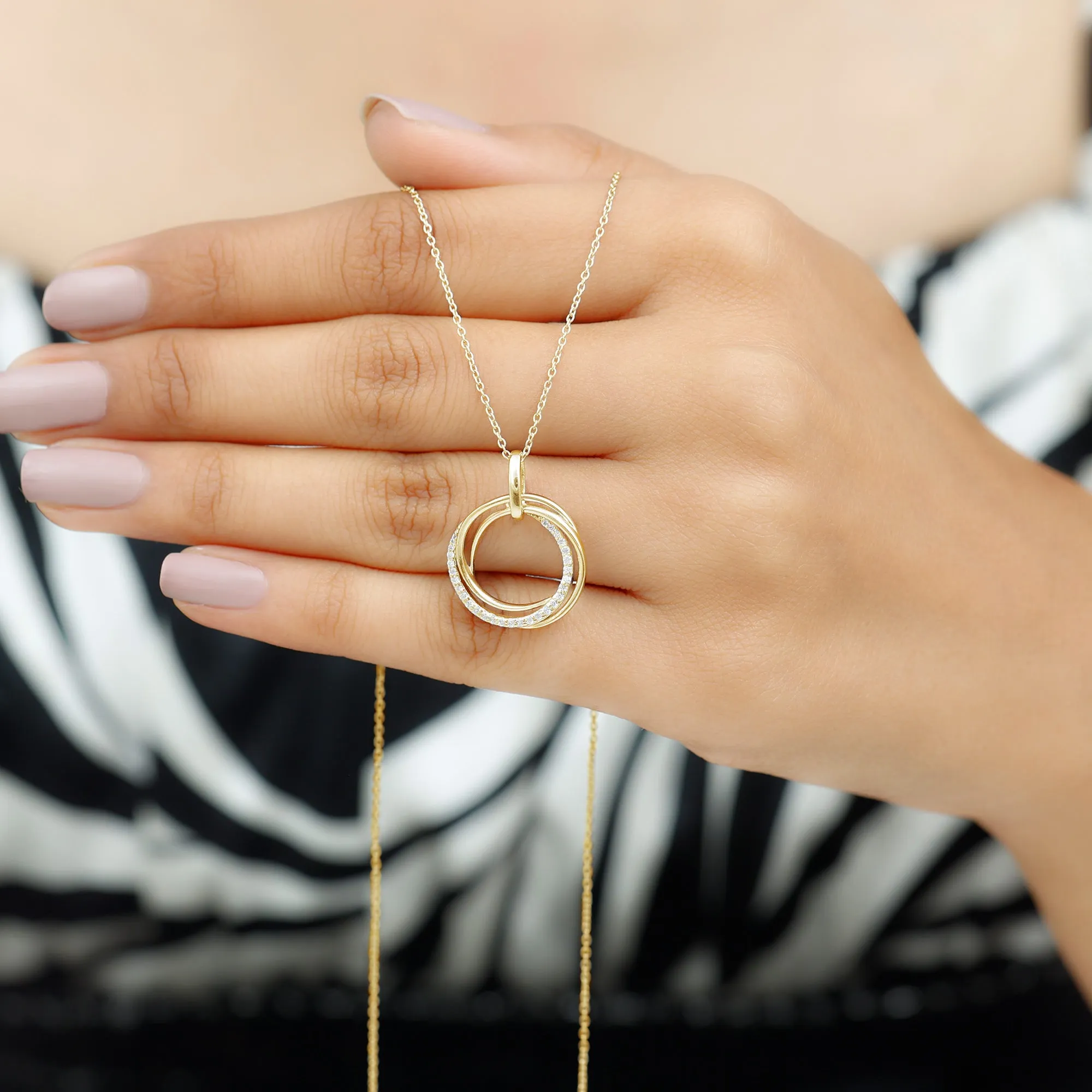 1/4 CT Modern Eternity Pendant Necklace with Diamond