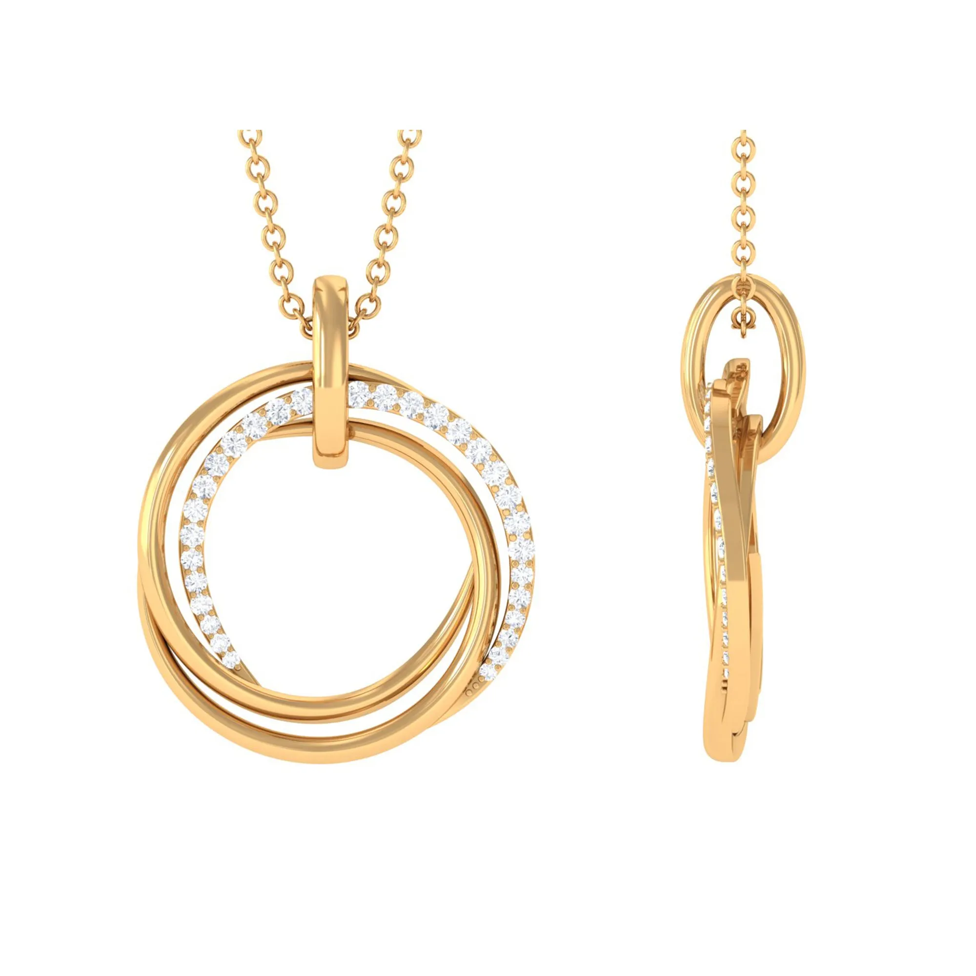 1/4 CT Modern Eternity Pendant Necklace with Diamond