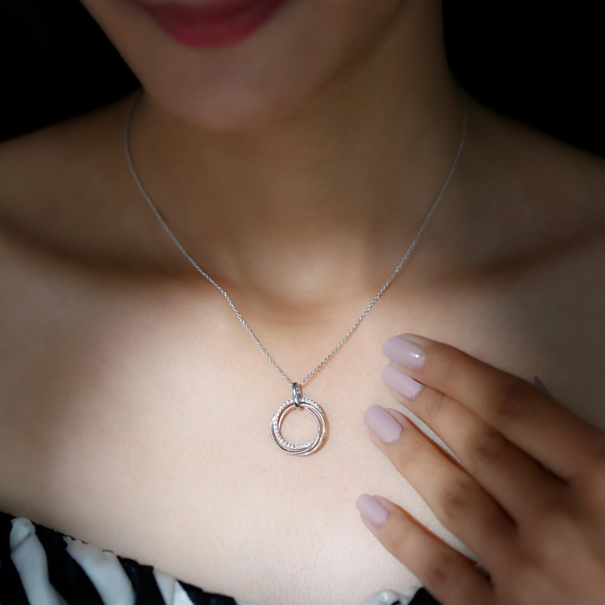 1/4 CT Modern Eternity Pendant Necklace with Diamond