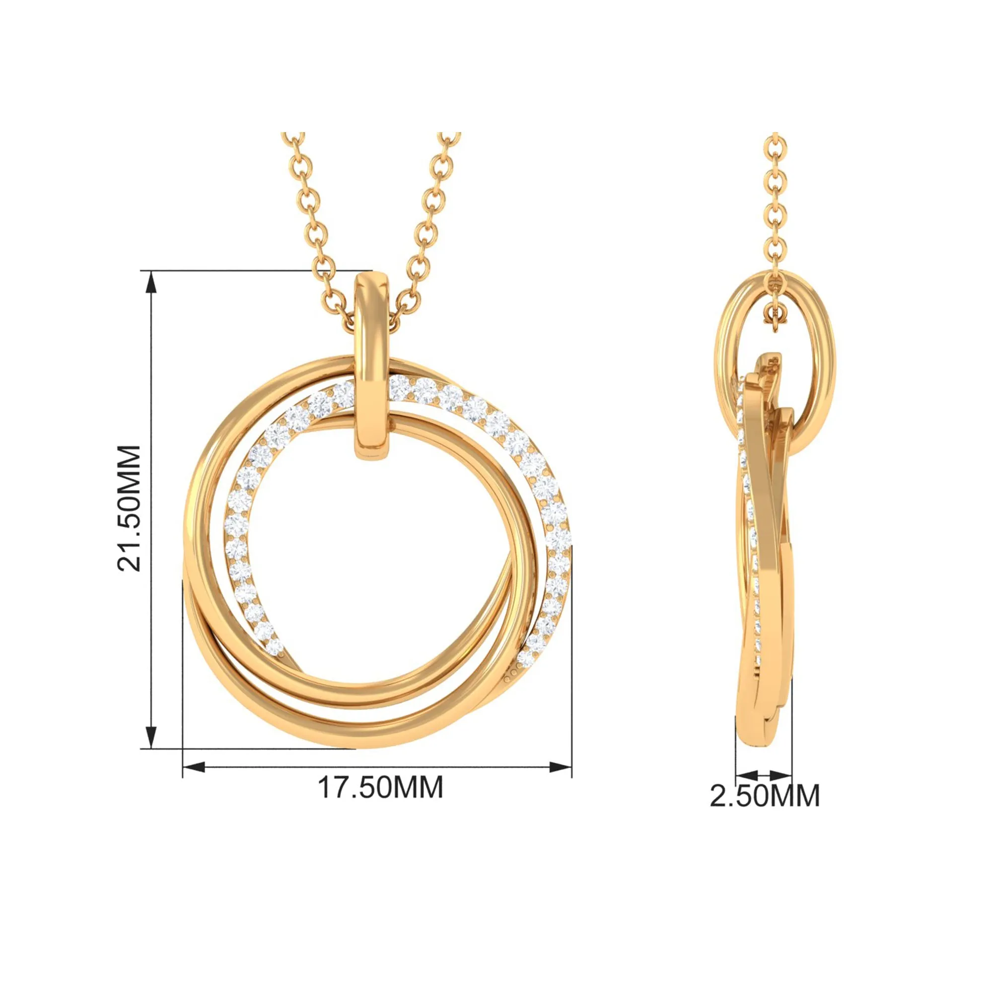 1/4 CT Modern Eternity Pendant Necklace with Diamond