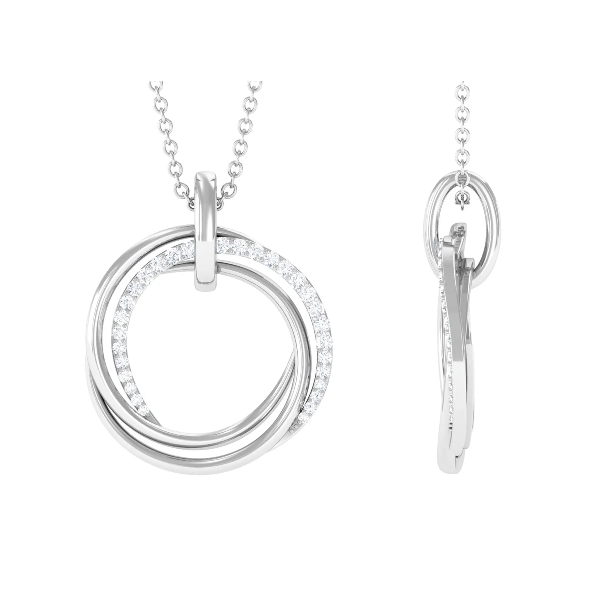 1/4 CT Modern Eternity Pendant Necklace with Diamond