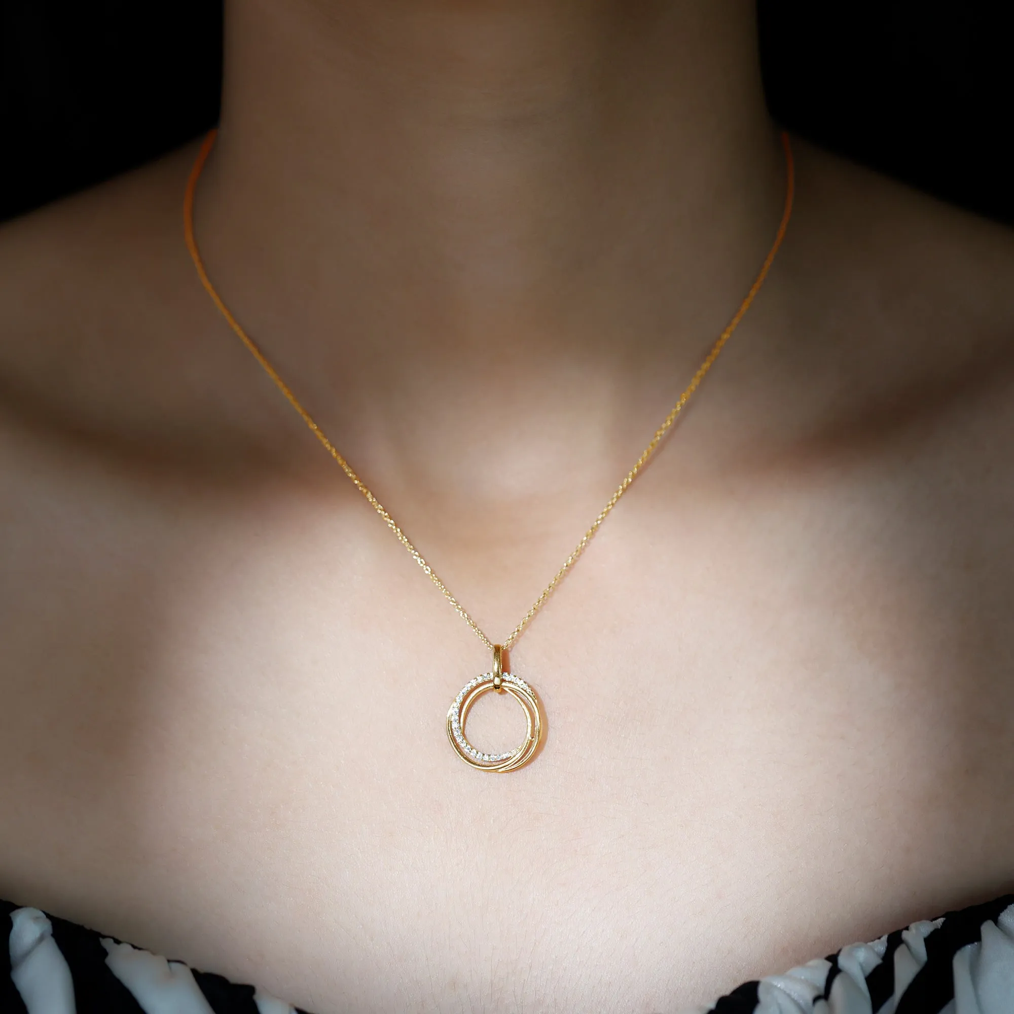 1/4 CT Modern Eternity Pendant Necklace with Diamond