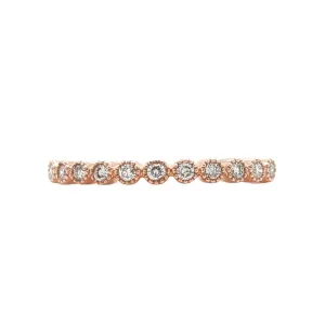 14K Rose Gold Milgrain Stackable Ring