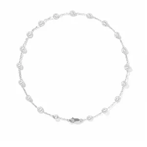 14KT White Gold Precious Topaz Anklet