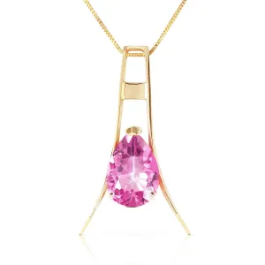 1.5 Carat 14K Solid Yellow Gold Pink Paradise Pink Topaz Necklace