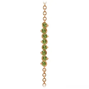 1.55 Carat 14K Solid Rose Gold Bracelet Natural Peridot