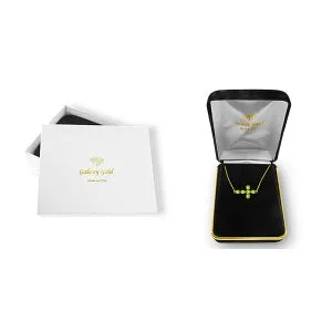 1.7 Carat 14K Solid Yellow Gold Cross Bracelet Natural Peridot