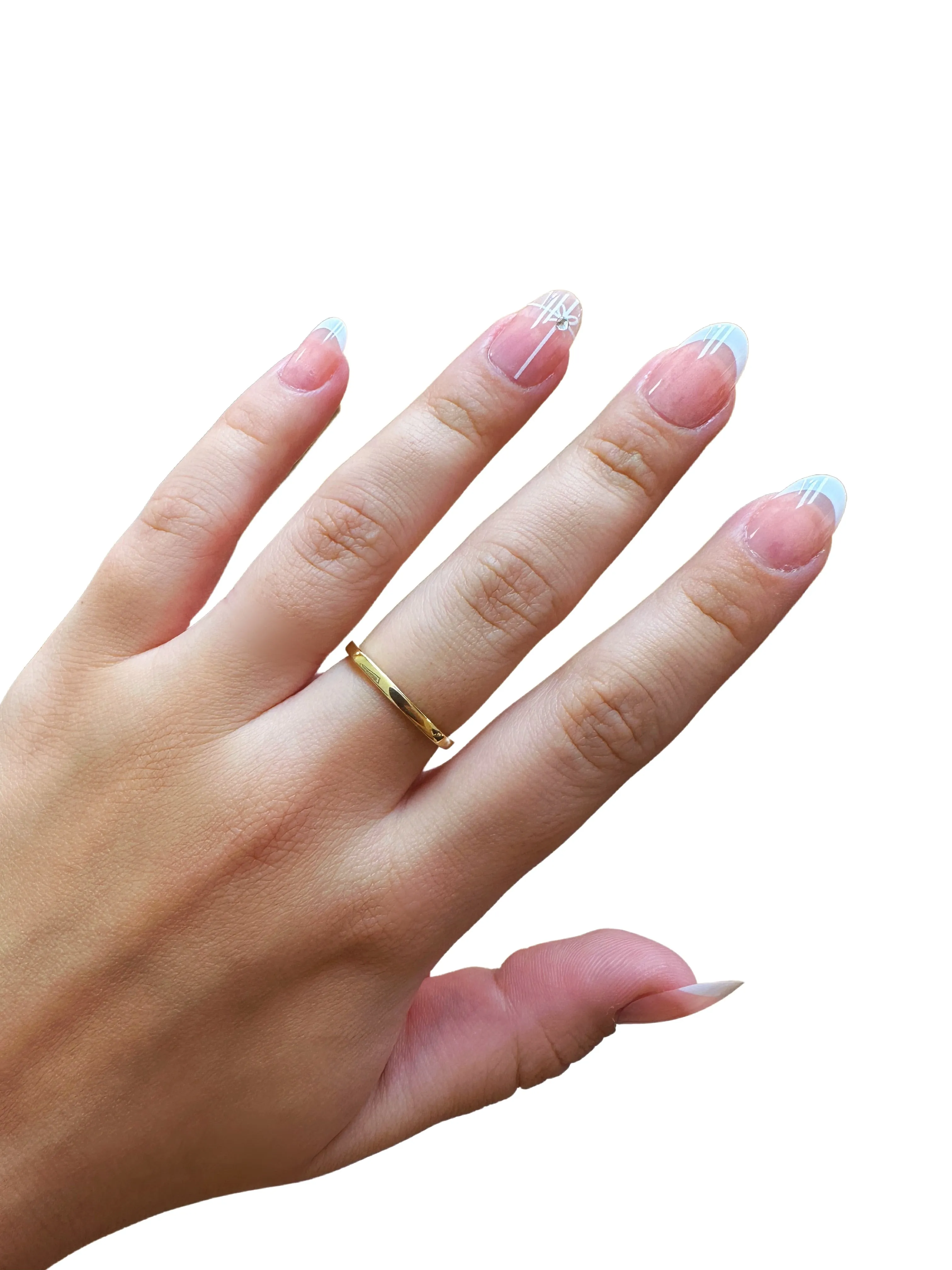 18K Yellow Gold Vintage Square Band Ring