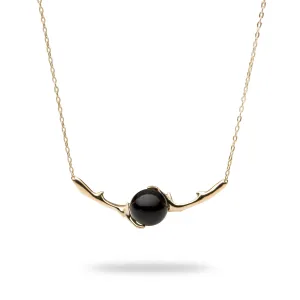 18" Heritage Black Coral Necklace in Gold