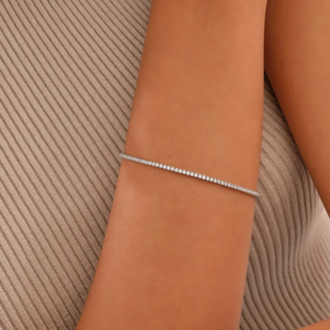 2mm Clear CZ Tennis Bracelet