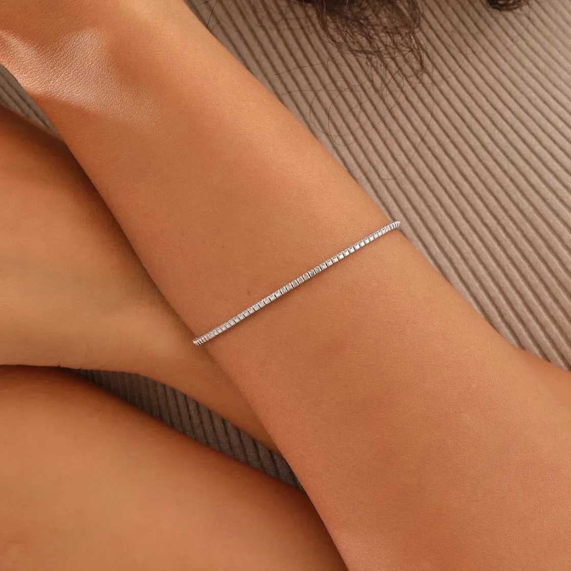 2mm Clear CZ Tennis Bracelet
