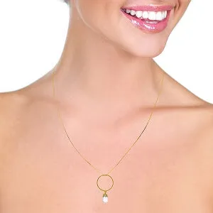 3 Carat 14K Solid Yellow Gold Exceeding Limits White Topaz Necklace