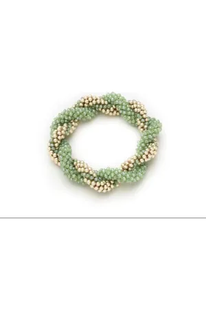 3mm Double Twist Gold & Peridot Bracelet