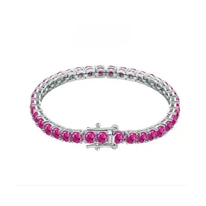 4mm Fuchsia Pink CZ Tennis Bracelet