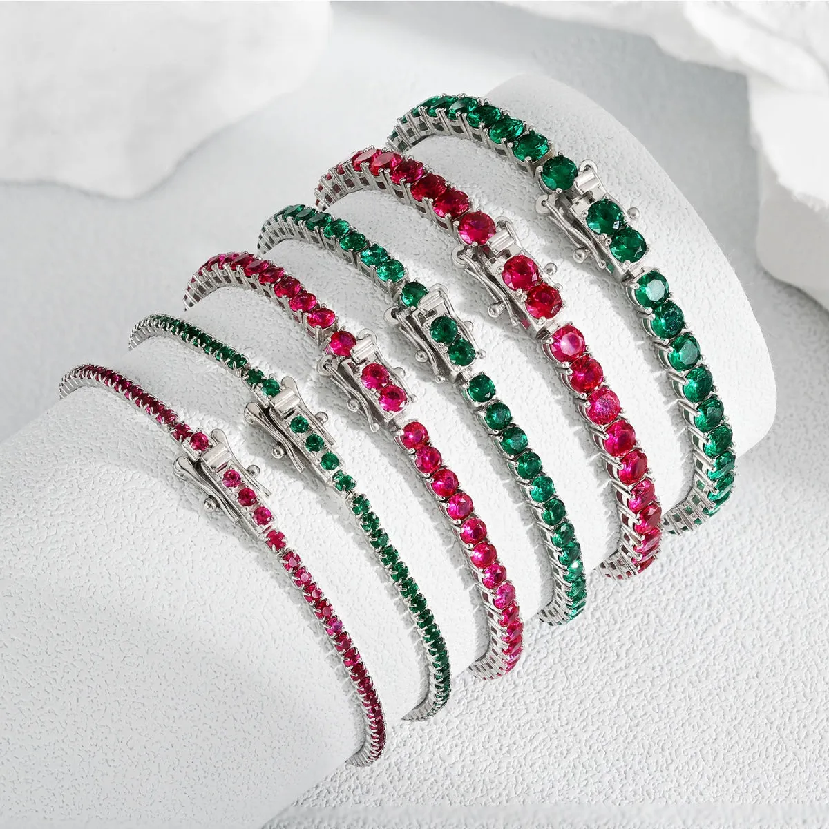 4mm Fuchsia Pink CZ Tennis Bracelet