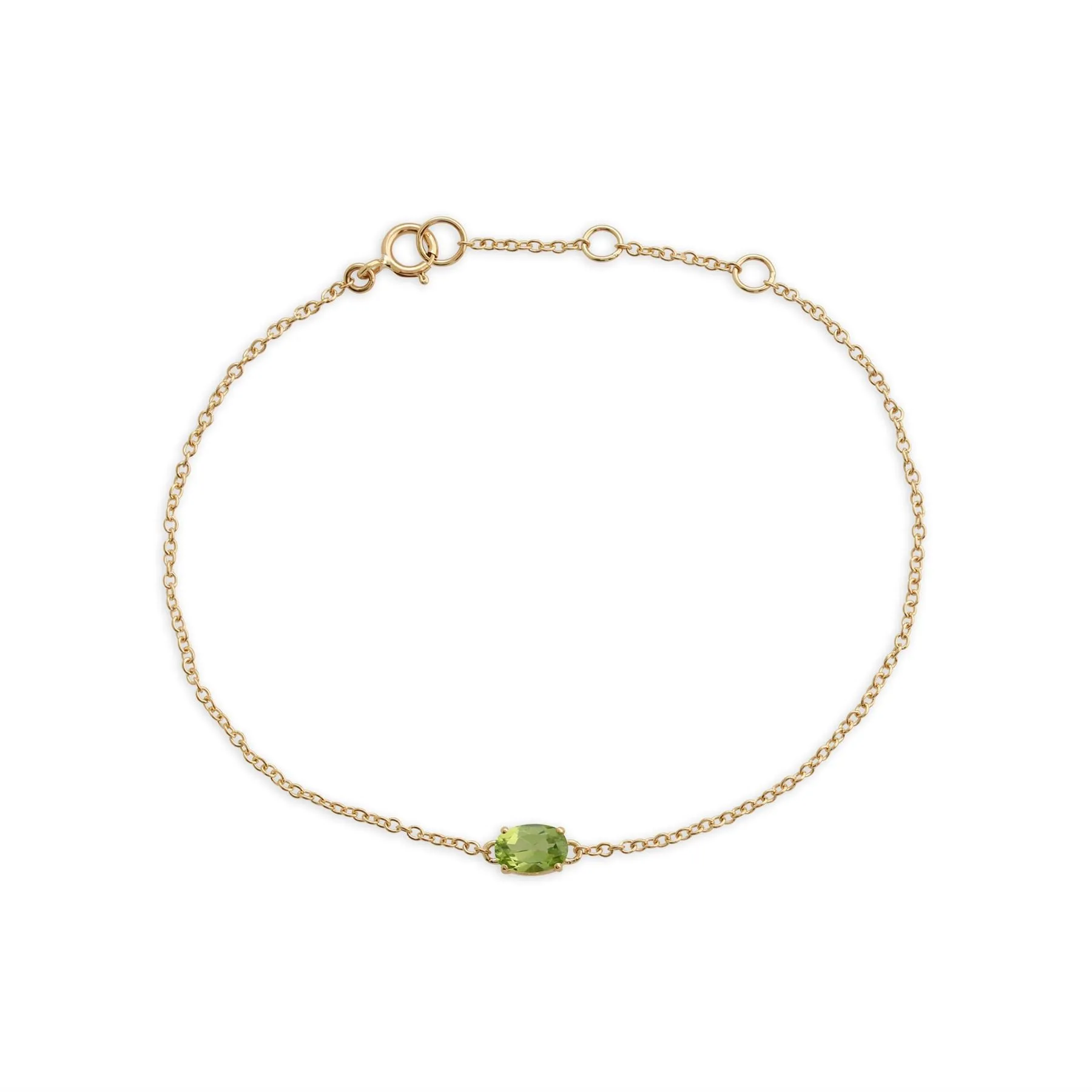 9 karat Gelbes Gold Peridot 7zoll Armband