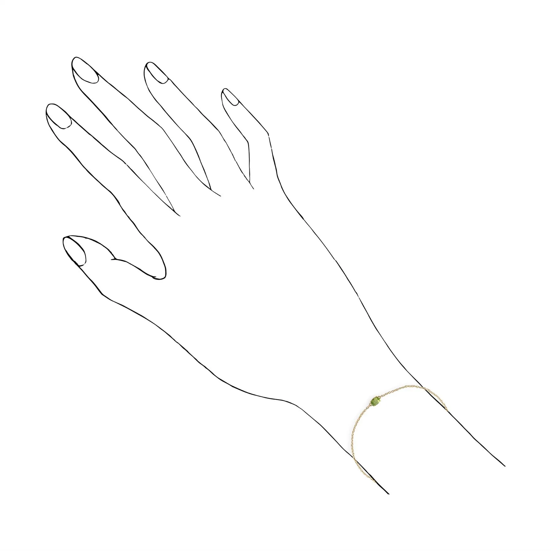 9 karat Gelbes Gold Peridot 7zoll Armband