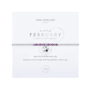 A Little February Birthstone Bracelet | Silver Plated with Amethyst