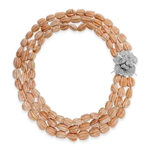 Angel Skin Coral & Diamond Necklace