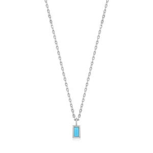 Ania Haie Turquoise Drop Pendant Silver Necklace