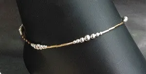 Anklet - Tube & Ball Combo (14K Gold-Fill & Sterling Silver)