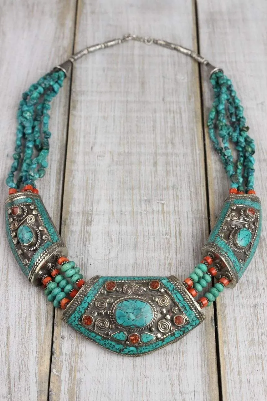 Annapurna Peaks Turquoise Necklace