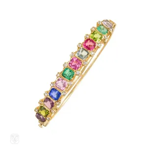 Antique half-hoop gem set bracelet
