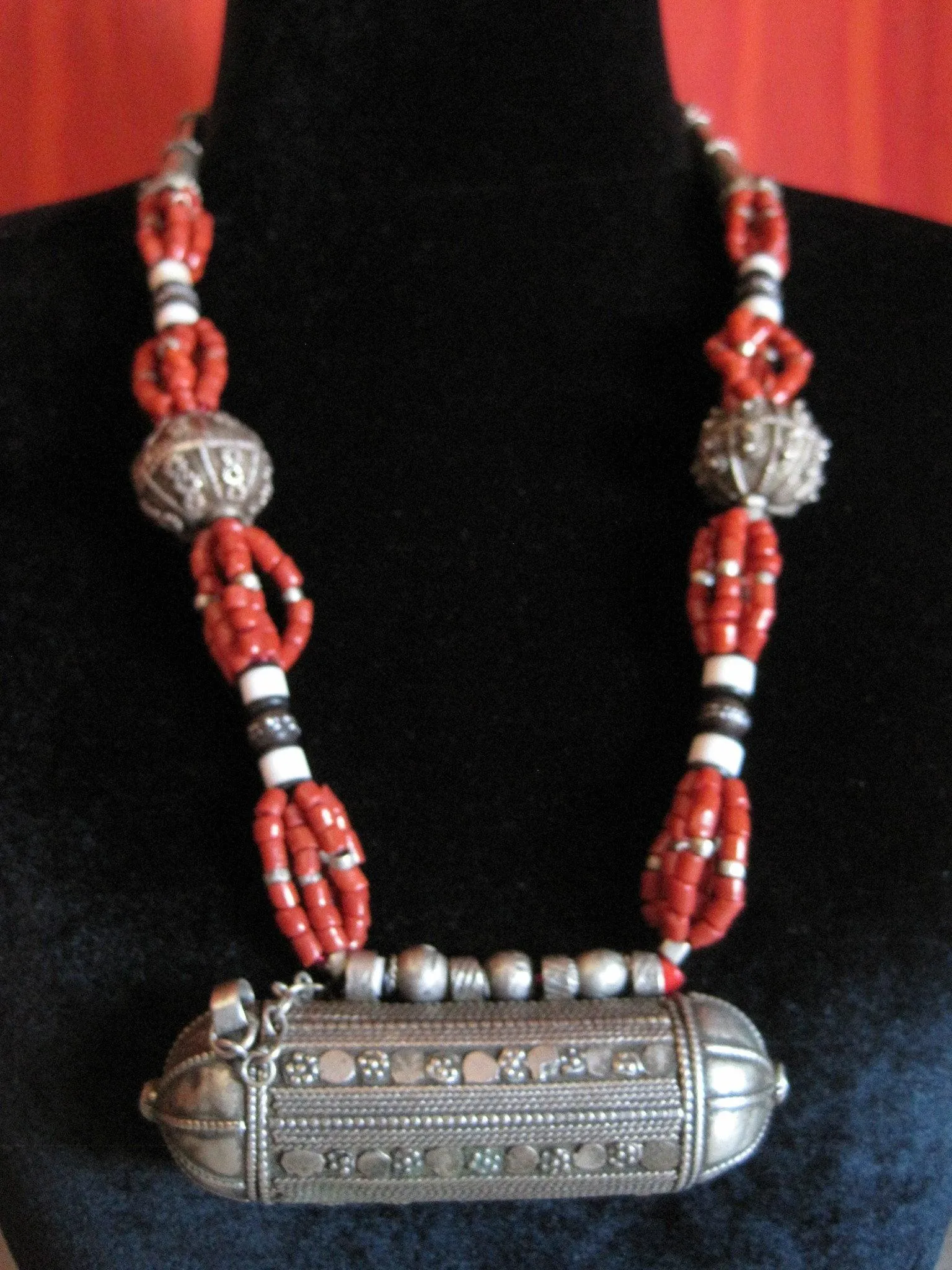 Antique Yemeni Bedouin Fertility Amulet Necklace
