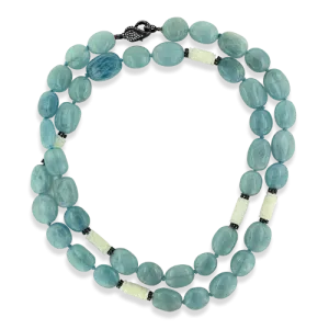 Aquamarine & White Coral Necklace