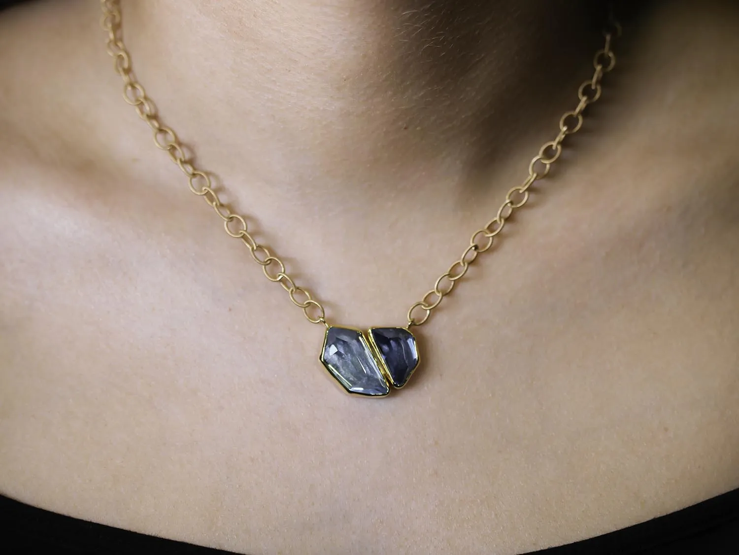 Aquamarine and London Blue Topaz Pendant Necklace