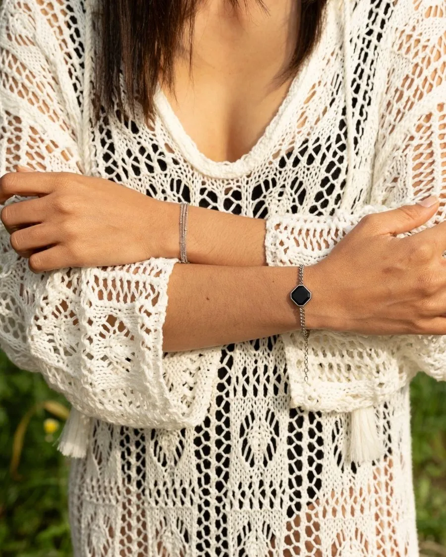 Armband - Onyx - Silber - Für Sie
