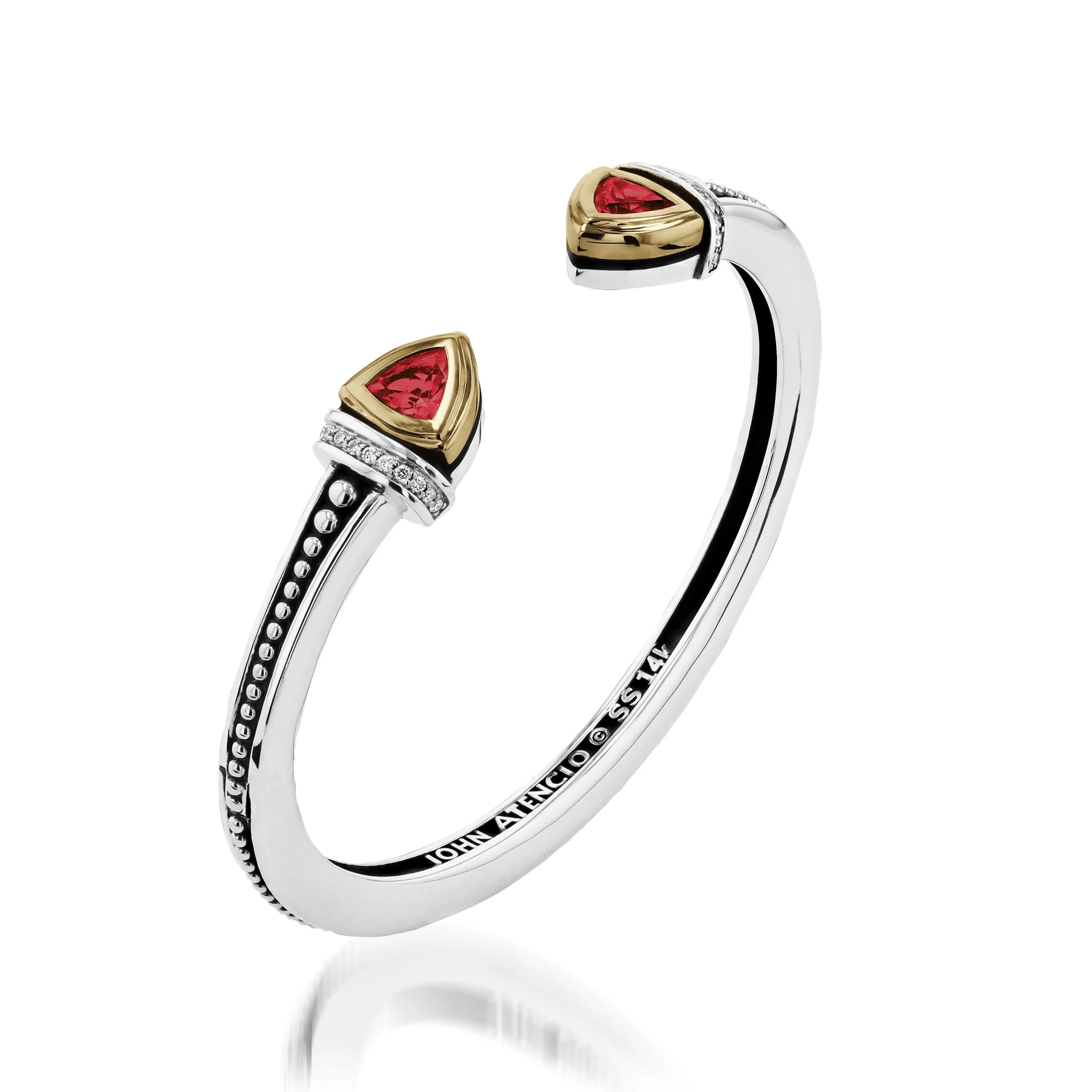 Arrivo Narrow Trillion Cuff Bracelet with Pave Diamonds