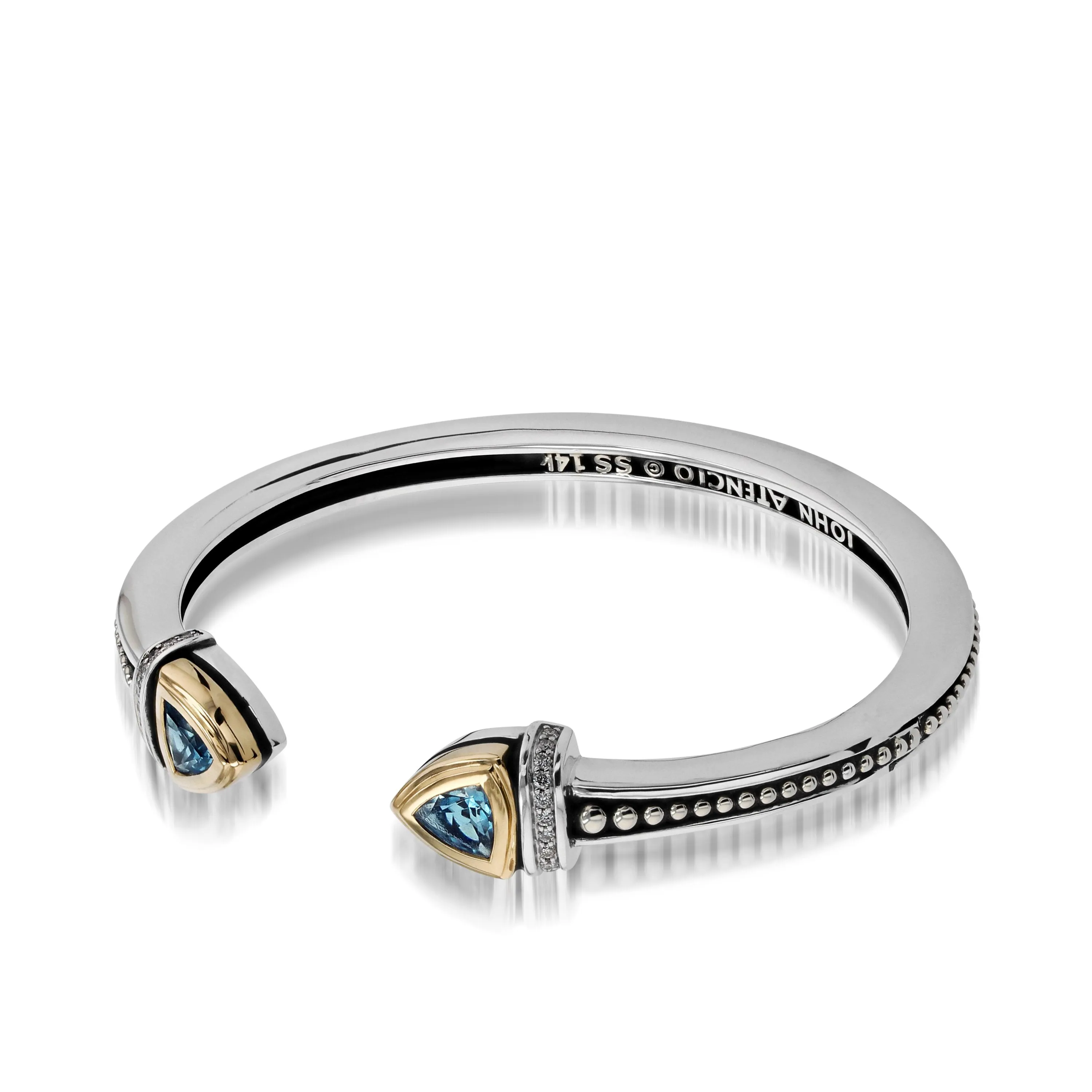 Arrivo Narrow Trillion Cuff Bracelet with Pave Diamonds