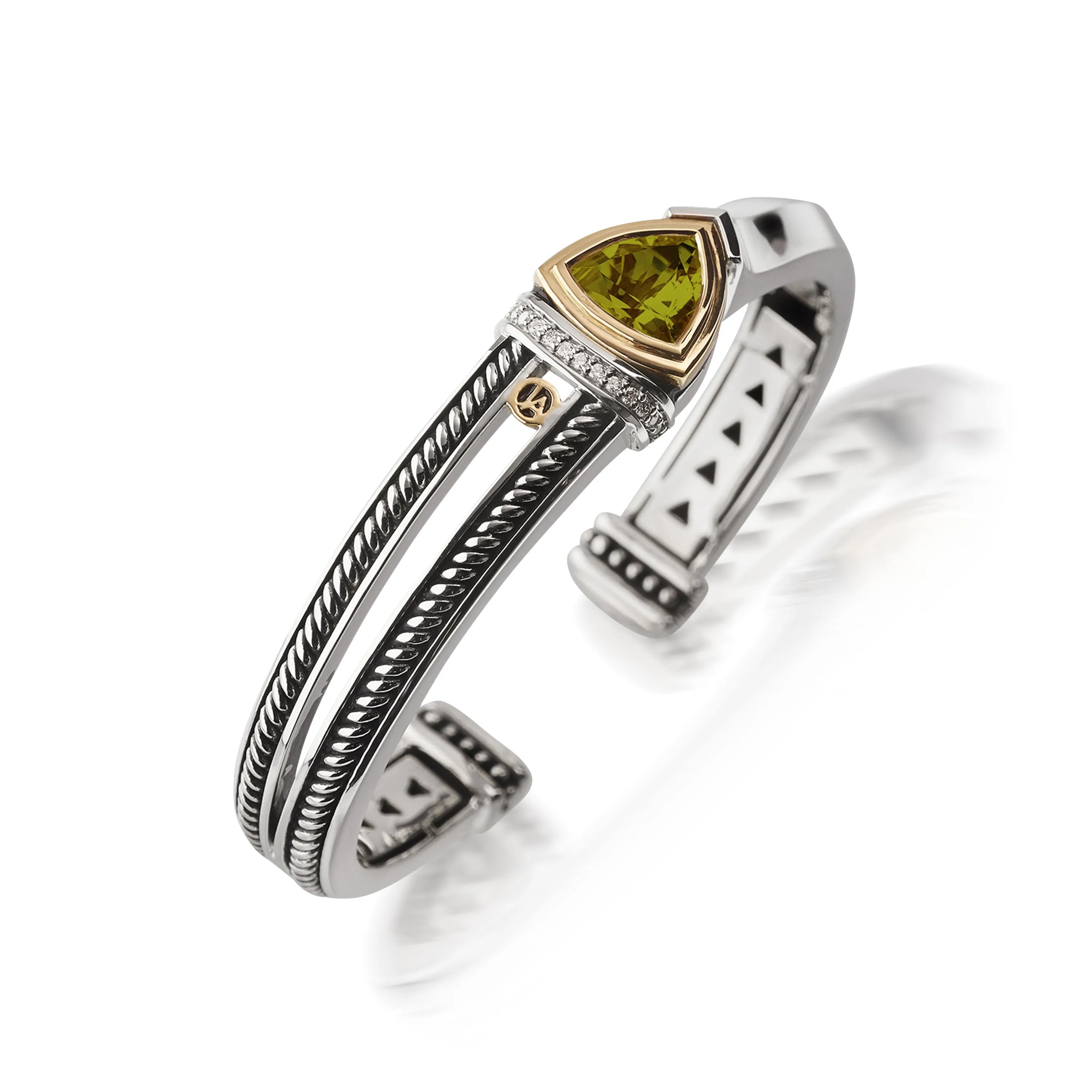 Arrivo Trillion Cuff Bracelet with Pave Diamonds