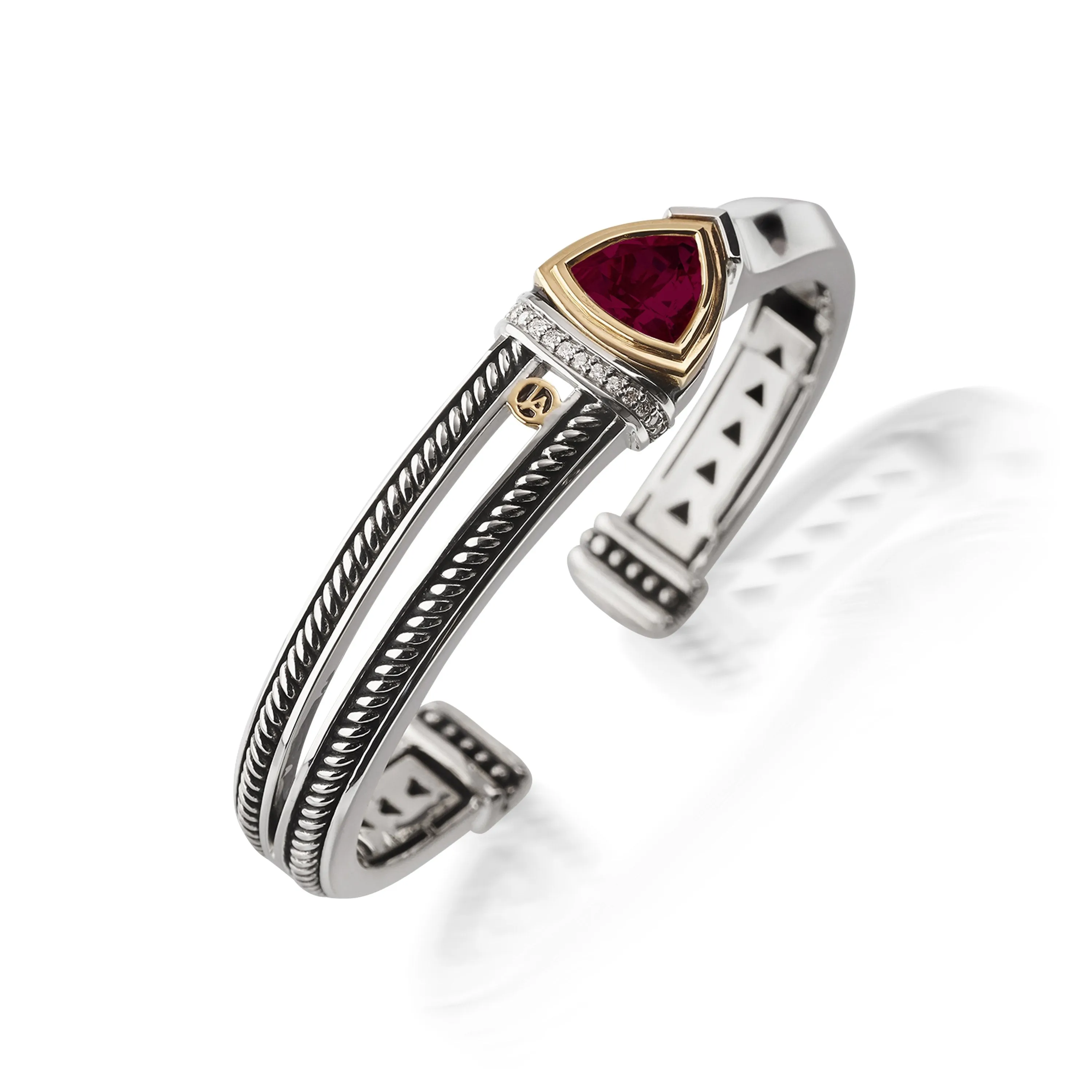 Arrivo Trillion Cuff Bracelet with Pave Diamonds