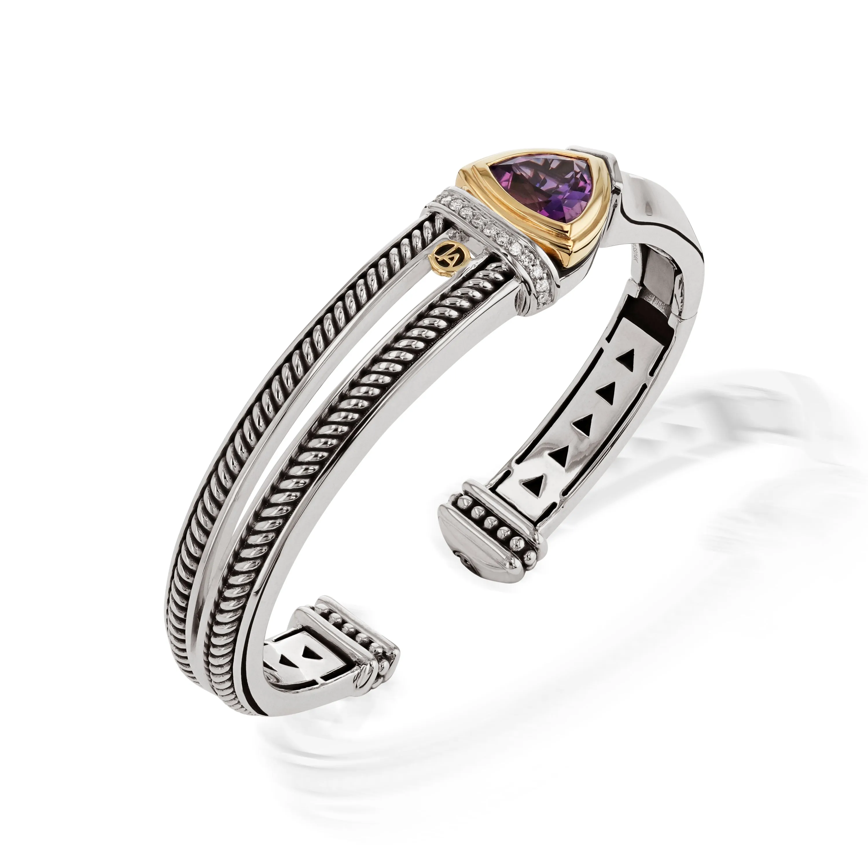 Arrivo Trillion Cuff Bracelet with Pave Diamonds