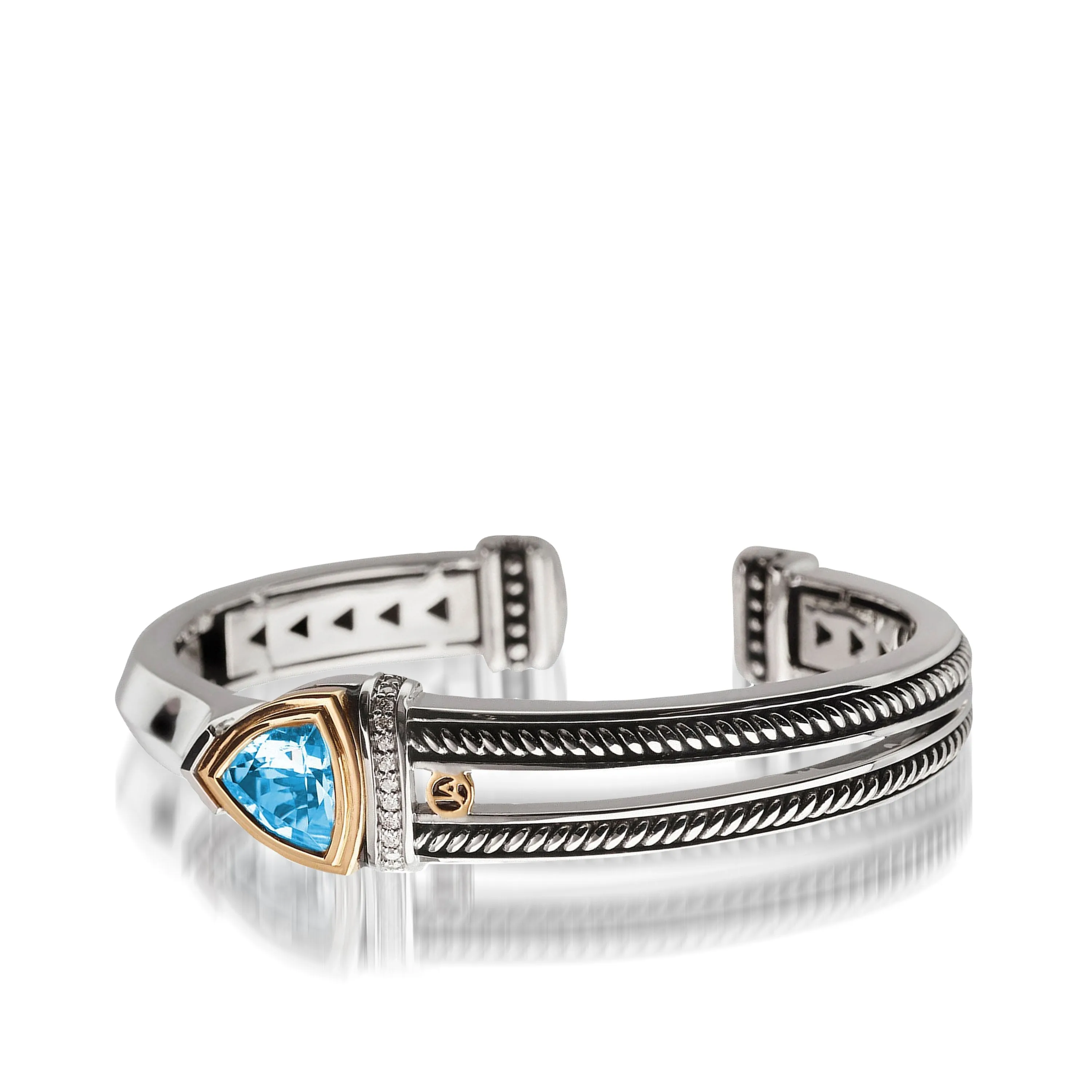Arrivo Trillion Cuff Bracelet with Pave Diamonds