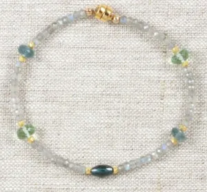 AVF Gold Labradorite, Green Amethyst, Kyanite & Moss Aqua Bracelet