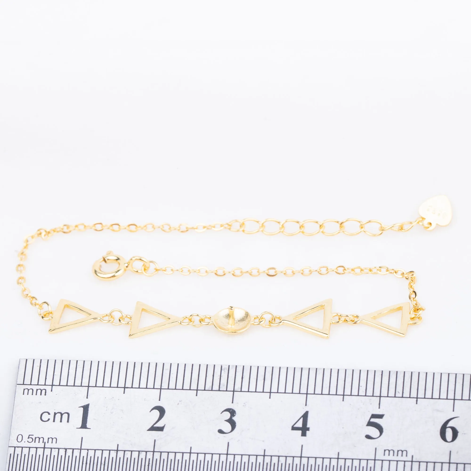 b010179 DIY 7-8mm Natural Freshwater pearl bracelet accessory 925 sterling silver adjustable chain bracelet for women