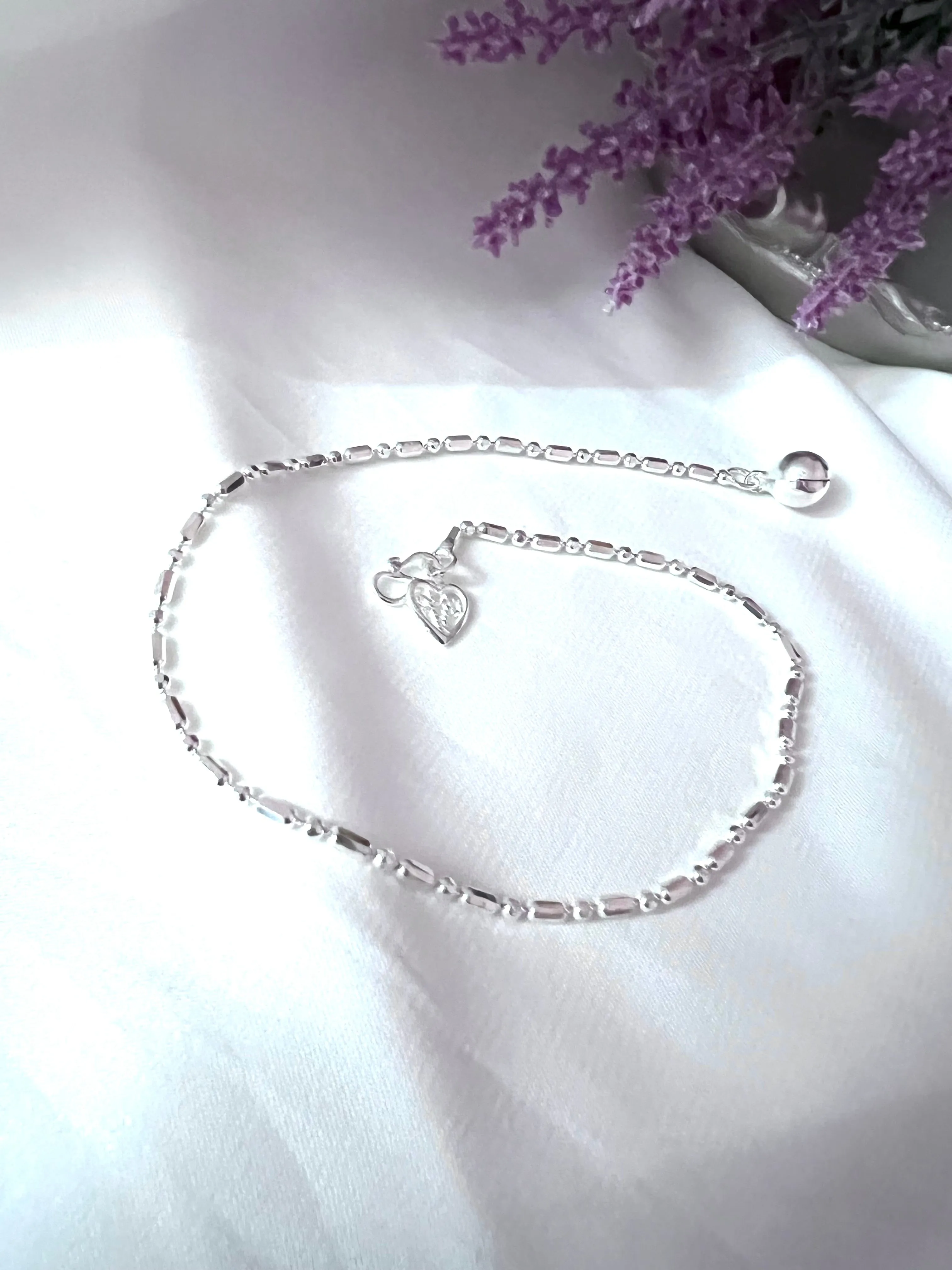 Ball & Bar Chain Anklet LA523BC