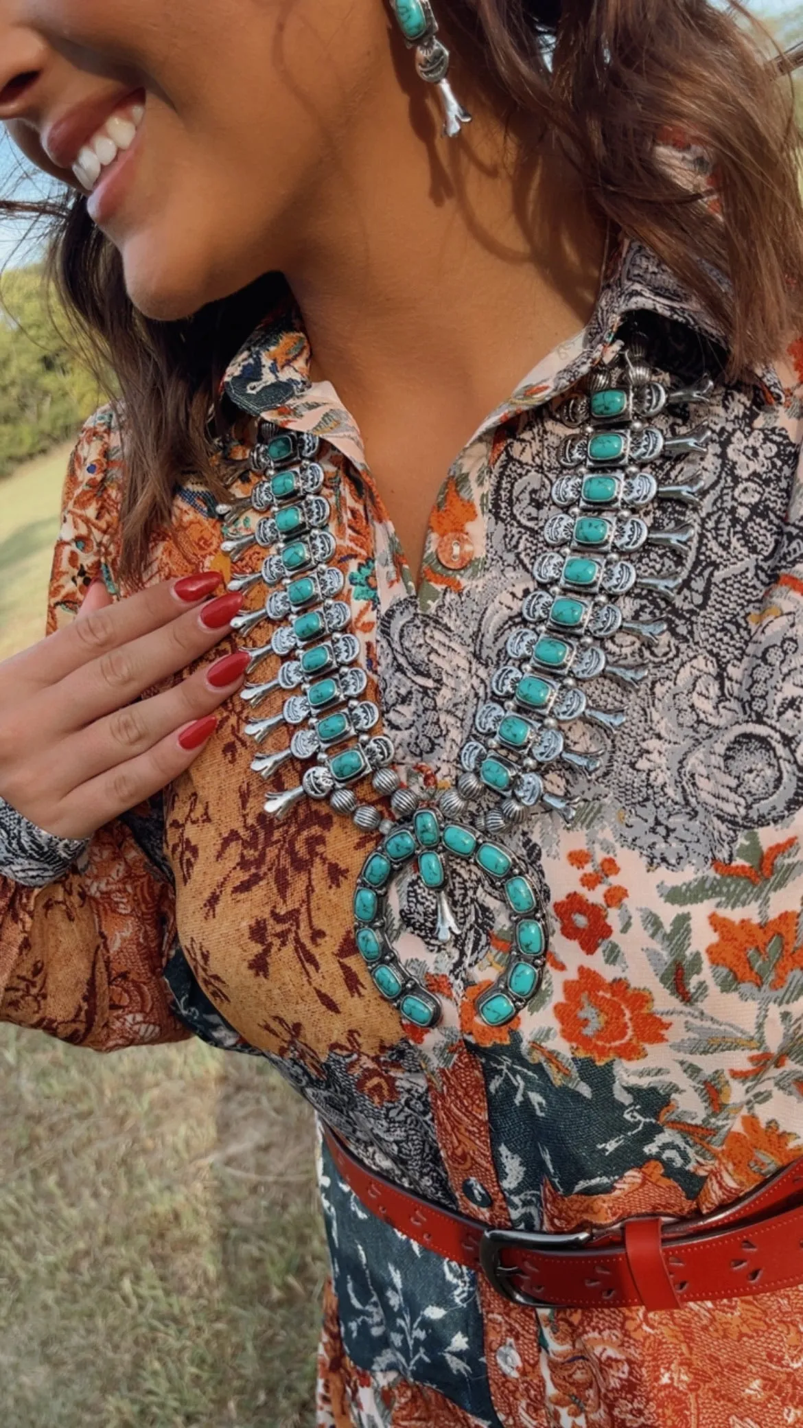 Bella Blossom Turquoise Statement Necklace