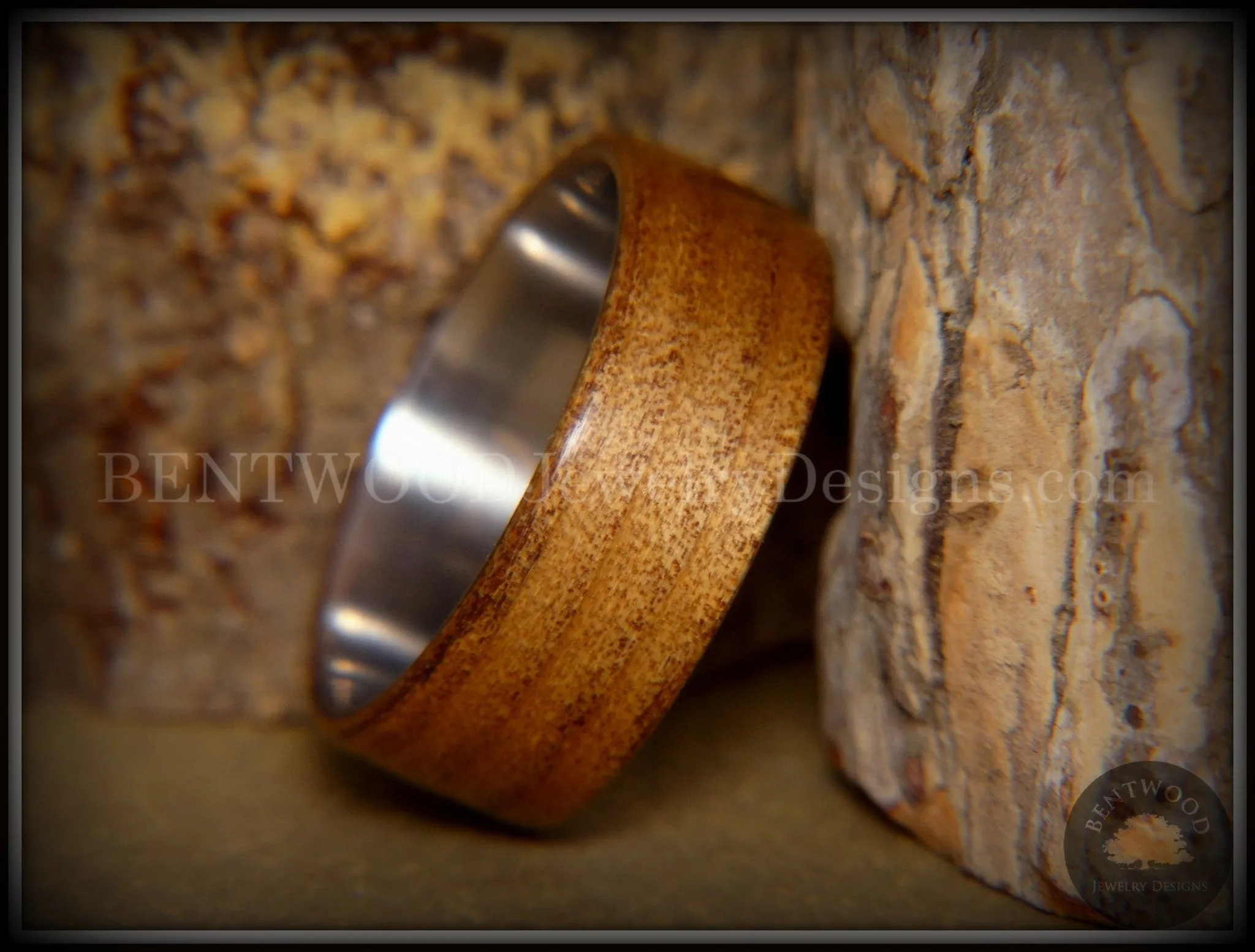 Bentwood Ring - "Preserved" Ancient Kauri on Titanium Core