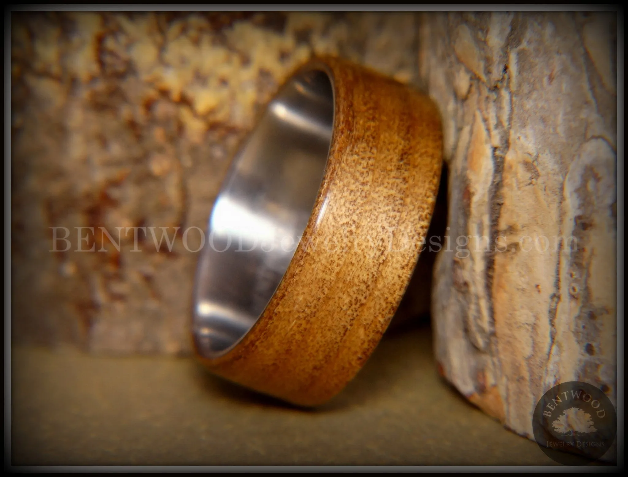 Bentwood Ring - "Preserved" Ancient Kauri on Titanium Core