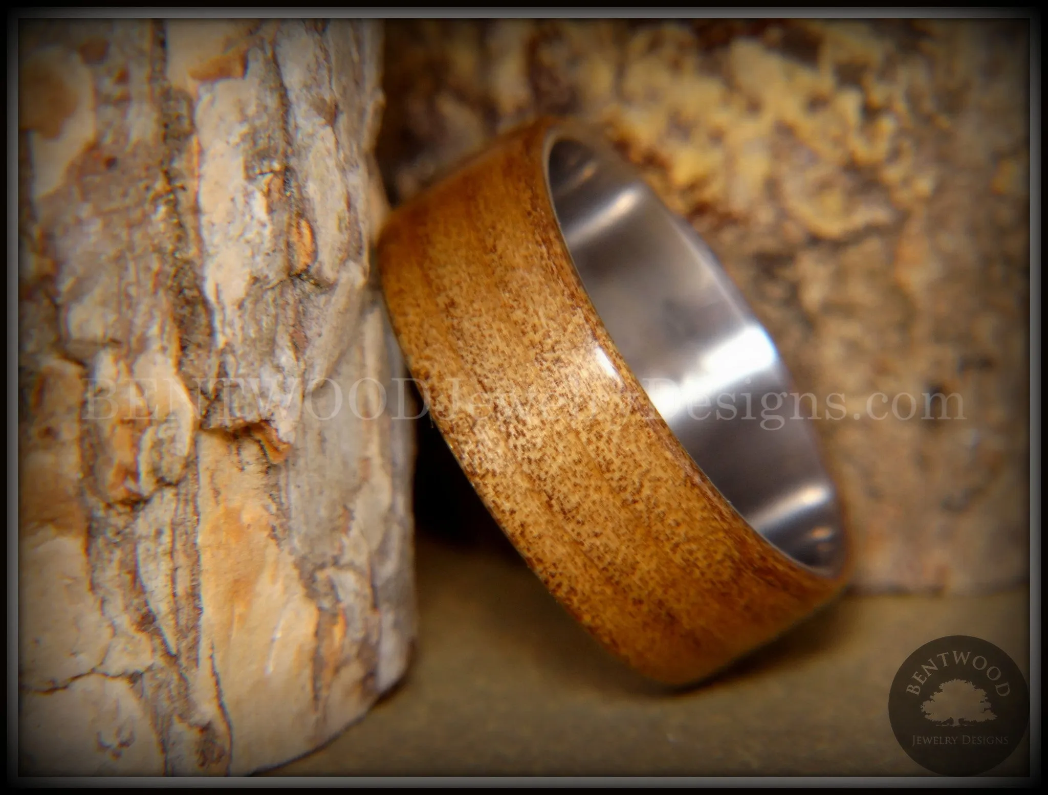Bentwood Ring - "Preserved" Ancient Kauri on Titanium Core