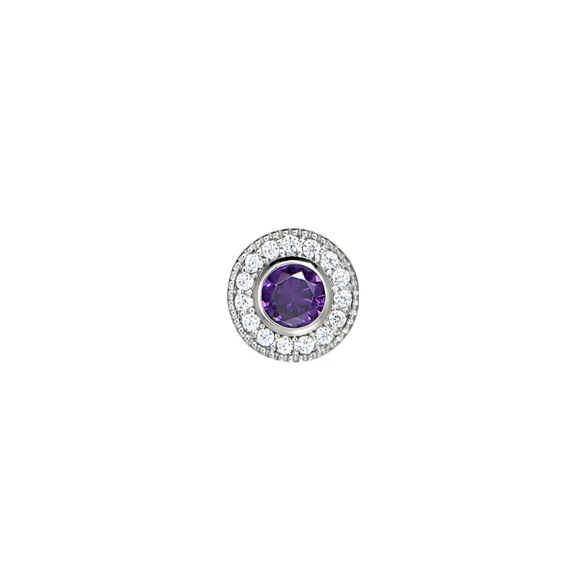 Birth Gems Amethyst Bracelet Charm