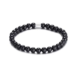 Black Onyx Gemstone Stretch Bracelet