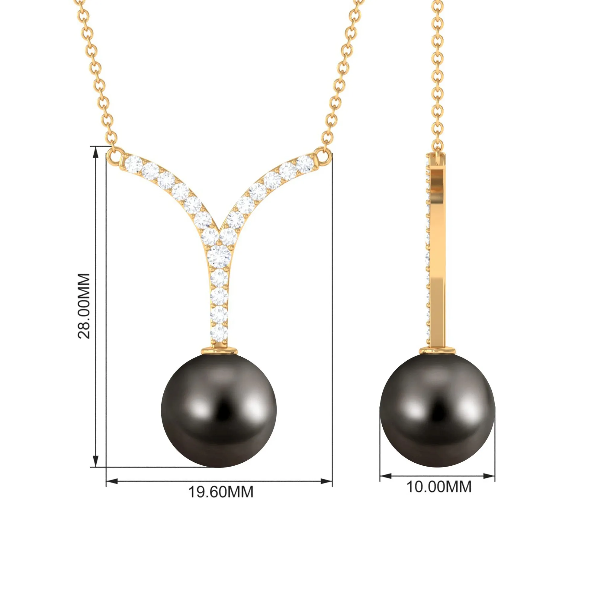 Black Tahitian Pearl and Diamond Classic Necklace