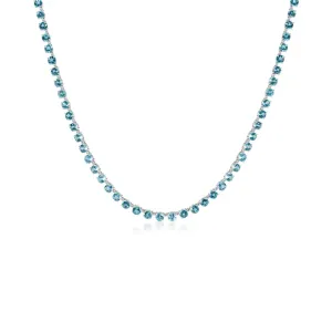 Blue Topaz and Diamonds Necklace